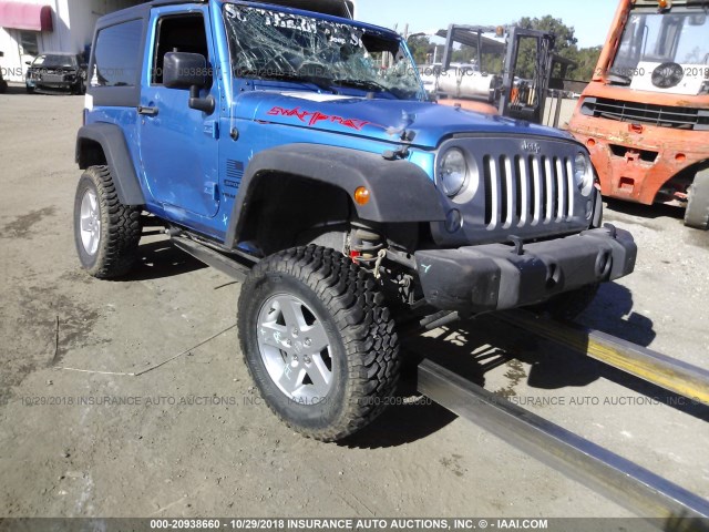 1C4AJWAG5GL306796 - 2016 JEEP WRANGLER SPORT ლურჯი ფოტო 1