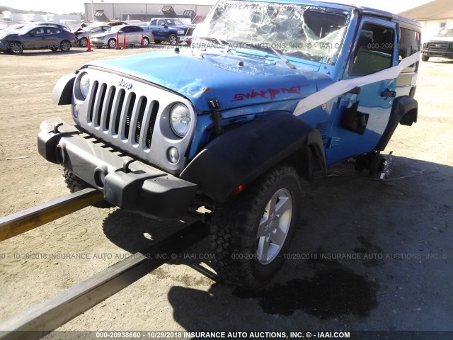 1C4AJWAG5GL306796 - 2016 JEEP WRANGLER SPORT ლურჯი ფოტო 2