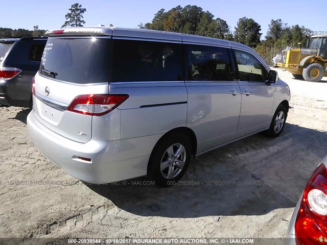 JN8AE2KP4F9130772 - 2015 NISSAN QUEST S/SV/SL/PLATINUM SILVER photo 4