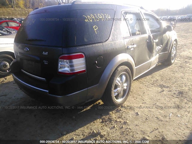 1FMDK05W98GA05723 - 2008 FORD TAURUS X SEL GRAY photo 4