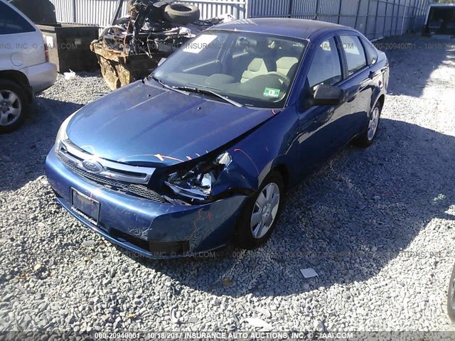 1FAHP34N48W224506 - 2008 FORD FOCUS S/SE BLUE photo 2