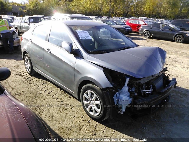 KMHCT4AE6EU764453 - 2014 HYUNDAI ACCENT GLS/GS GRAY photo 1