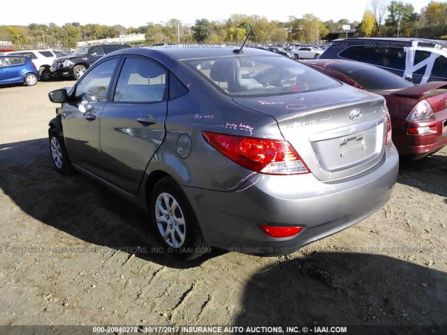 KMHCT4AE6EU764453 - 2014 HYUNDAI ACCENT GLS/GS GRAY photo 3