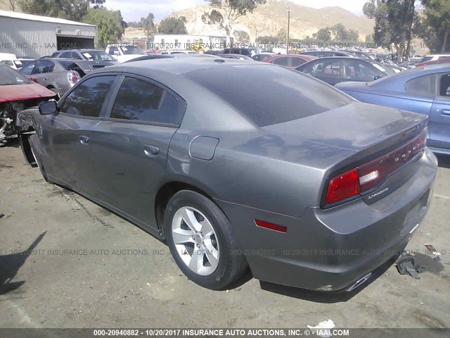 2C3CDXBGXCH109428 - 2012 DODGE CHARGER SE GRAY photo 3