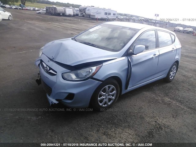 KMHCT5AE1DU098509 - 2013 HYUNDAI ACCENT GLS/GS Light Blue photo 2