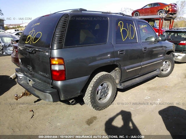 1GNEK13T51J157036 - 2001 CHEVROLET TAHOE K1500 GRAY photo 4