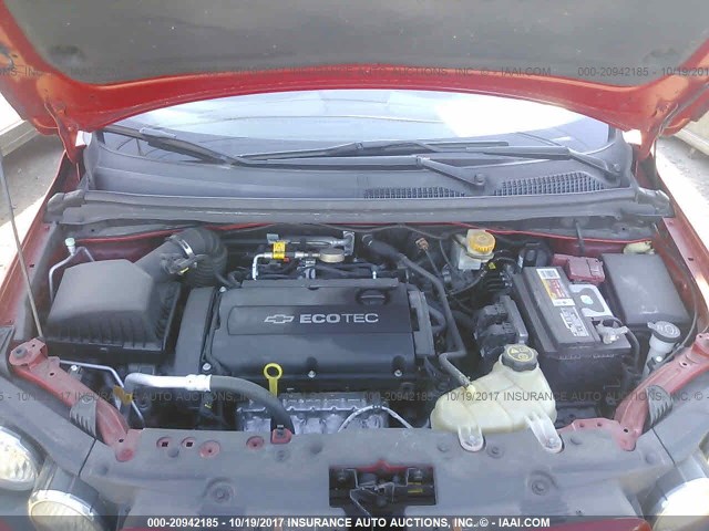 1G1JA5SH1C4169029 - 2012 CHEVROLET SONIC LS 红色 照片 10