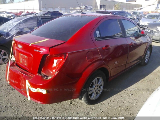 1G1JA5SH1C4169029 - 2012 CHEVROLET SONIC LS 红色 照片 4