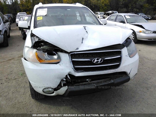 5NMSH13E48H209896 - 2008 HYUNDAI SANTA FE SE/LIMITED WHITE photo 6