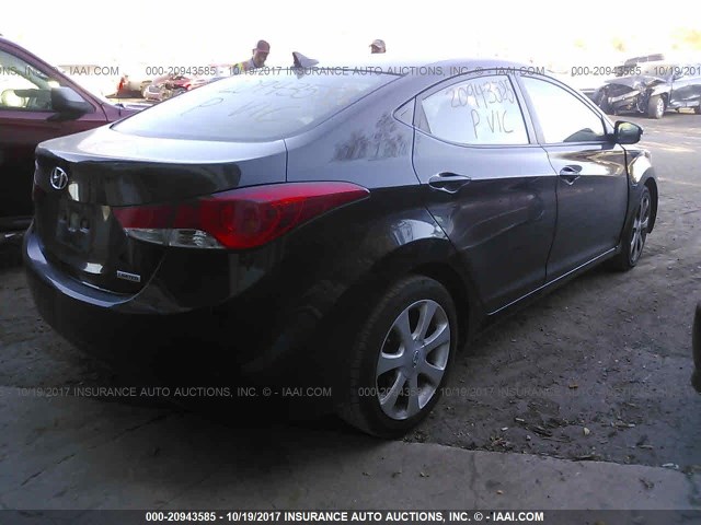 5NPDH4AE2CH138500 - 2012 HYUNDAI ELANTRA GLS/LIMITED BLACK photo 4