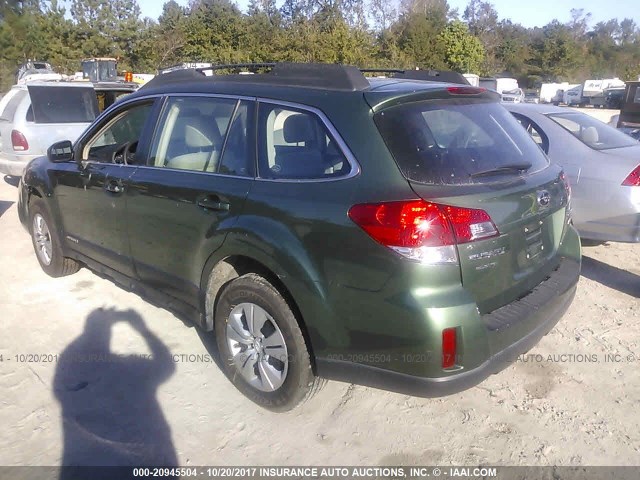 4S4BRBAC6E3254526 - 2014 SUBARU OUTBACK 2.5I GREEN photo 3