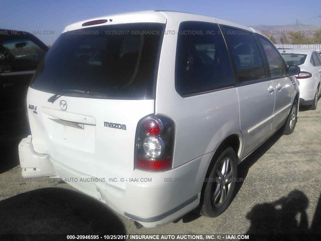 JM3LW28A140512030 - 2004 MAZDA MPV WAGON WHITE photo 4