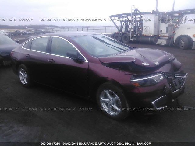 1G1ZB5ST7GF204526 - 2016 CHEVROLET MALIBU LS MAROON photo 1