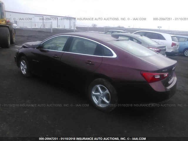 1G1ZB5ST7GF204526 - 2016 CHEVROLET MALIBU LS MAROON photo 3