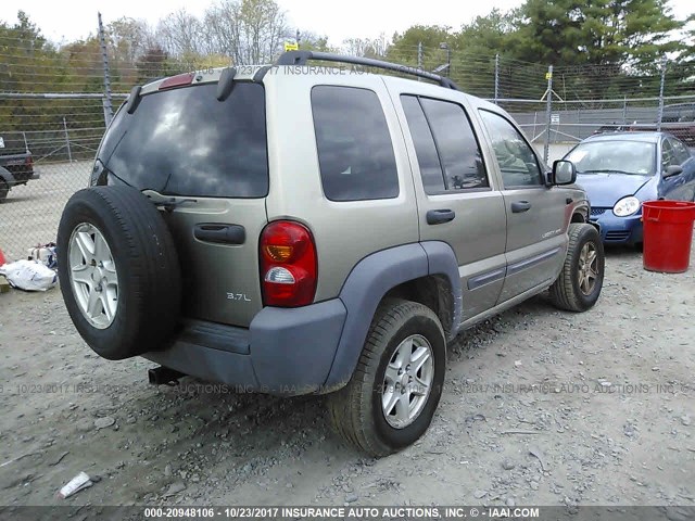 1J4GL48KX3W648329 - 2003 JEEP LIBERTY SPORT/FREEDOM ოქროსფერი ფოტო 4