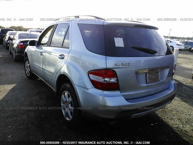 4JGBB86E76A097040 - 2006 MERCEDES-BENZ ML 350 Light Blue photo 3