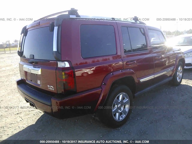 1J8HH58216C226630 - 2006 JEEP COMMANDER LIMITED MAROON photo 4