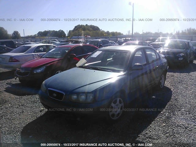 KMHDN45D43U524766 - 2003 HYUNDAI ELANTRA GLS/GT BLUE photo 2