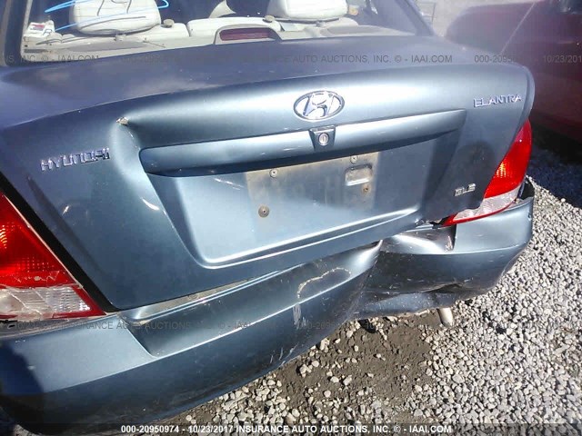 KMHDN45D43U524766 - 2003 HYUNDAI ELANTRA GLS/GT BLUE photo 6