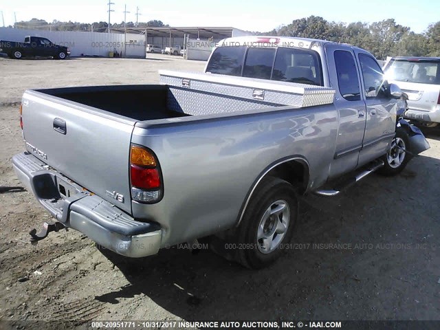 5TBRT34103S347583 - 2003 TOYOTA TUNDRA ACCESS CAB SR5 SILVER photo 4