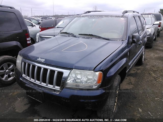 1J4GW58NX4C283662 - 2004 JEEP GRAND CHEROKEE LIMITED BLUE photo 2