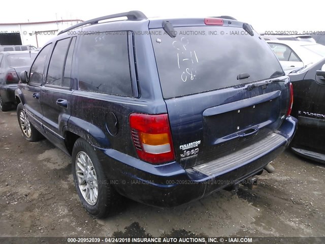 1J4GW58NX4C283662 - 2004 JEEP GRAND CHEROKEE LIMITED BLUE photo 3