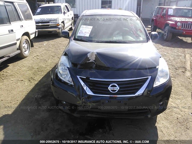 3N1CN7AP1CL890604 - 2012 NISSAN VERSA S/SV/SL BLACK photo 6