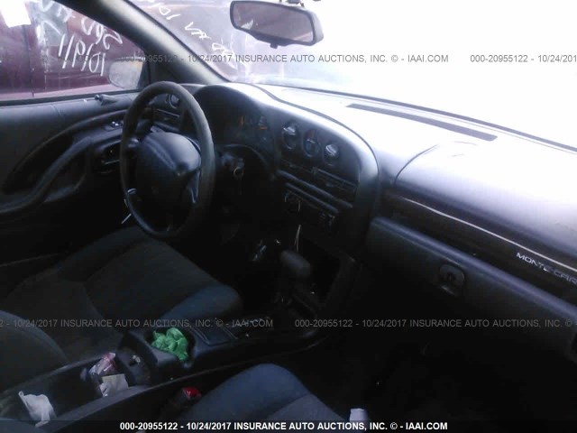 2G1WW12MXT9110510 - 1996 CHEVROLET MONTE CARLO LS BLACK photo 5