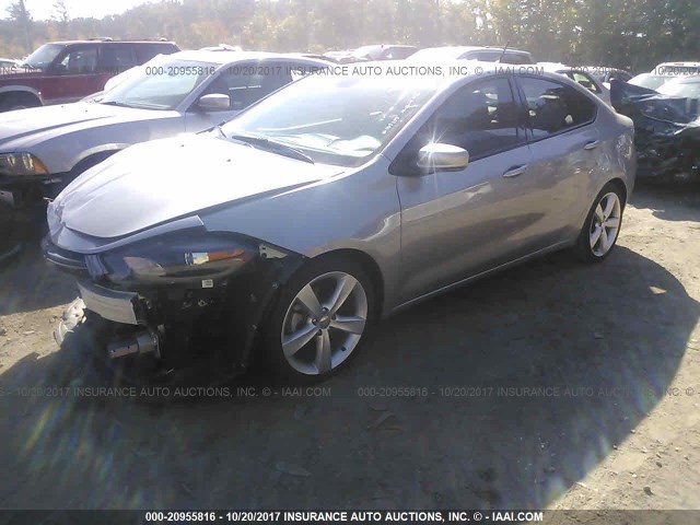 1C3CDFEB2ED742175 - 2014 DODGE DART GT GRAY photo 2