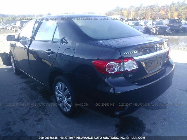 2T1BU4EE0CC853226 - 2012 TOYOTA COROLLA S/LE BLACK photo 3