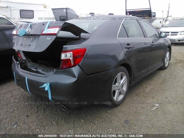 4T1BF1FK6EU348631 - 2014 TOYOTA CAMRY L/SE/LE/XLE GRAY photo 4