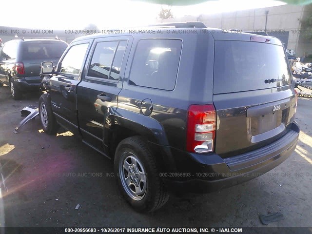 1C4NJPBA4ED585232 - 2014 JEEP PATRIOT SPORT BLUE photo 3