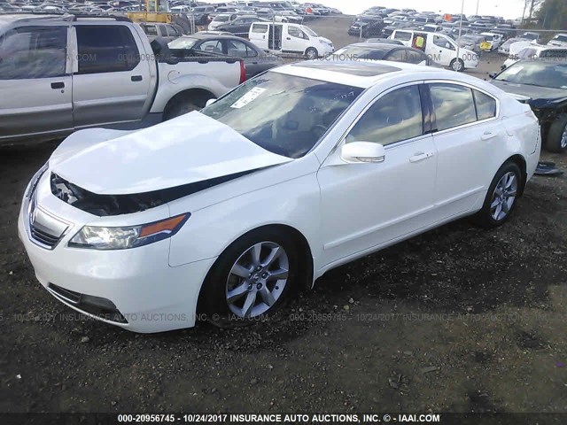 19UUA8F50EA004715 - 2014 ACURA TL TECH WHITE photo 2