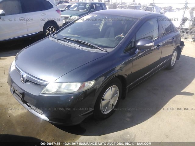 JHMFA36207S021252 - 2007 HONDA CIVIC HYBRID Pewter photo 2