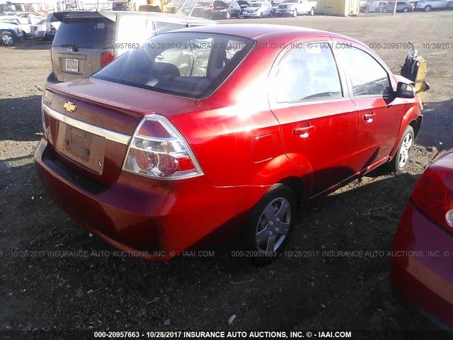 KL1TD5DE1BB166949 - 2011 CHEVROLET AVEO LS/LT RED photo 4