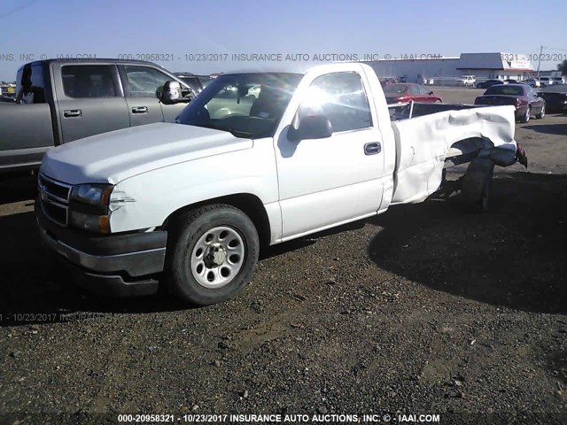 1GCEC14V66E291107 - 2006 CHEVROLET SILVERADO C1500 WHITE photo 2