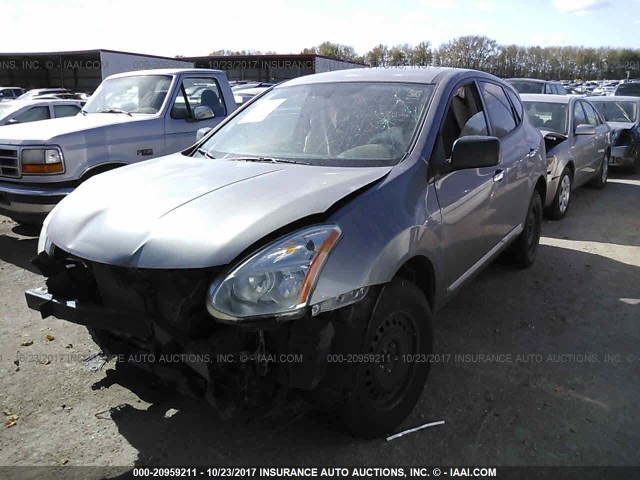 JN8AS5MV9CW383332 - 2012 NISSAN ROGUE S/SV GRAY photo 2