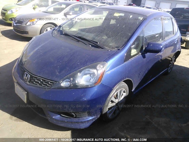 JHMGE8H55DC013652 - 2013 HONDA FIT SPORT BLUE photo 2