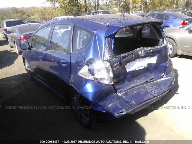 JHMGE8H55DC013652 - 2013 HONDA FIT SPORT BLUE photo 3