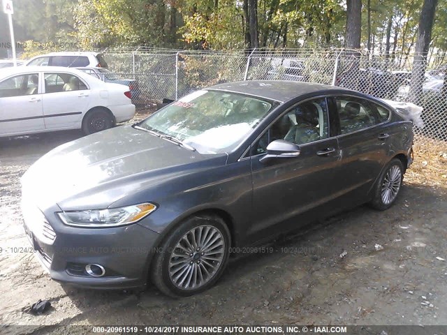 3FA6P0K97FR184627 - 2015 FORD FUSION TITANIUM GRAY photo 2