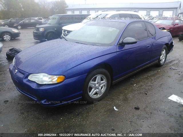 2G1WW12E859166733 - 2005 CHEVROLET MONTE CARLO LS BLUE photo 2