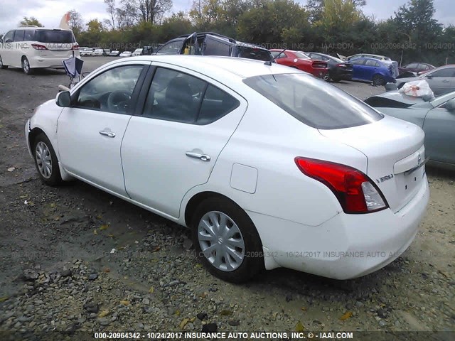 3N1CN7AP7CL829466 - 2012 NISSAN VERSA S/SV/SL WHITE photo 3