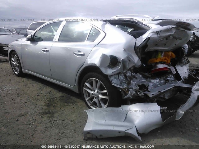 1N4AA5AP2BC845952 - 2011 NISSAN MAXIMA S/SV SILVER photo 3