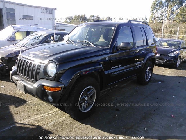 1J4GL48KX4W177798 - 2004 JEEP LIBERTY SPORT BLACK photo 2