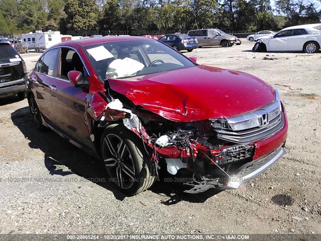 1HGCR2F57GA035903 - 2016 HONDA ACCORD SPORT RED photo 1