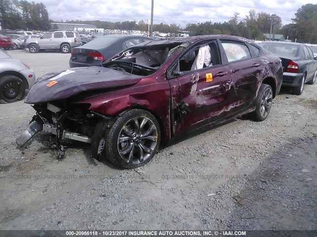 1C3CCCBG8FN643650 - 2015 CHRYSLER 200 S MAROON photo 2