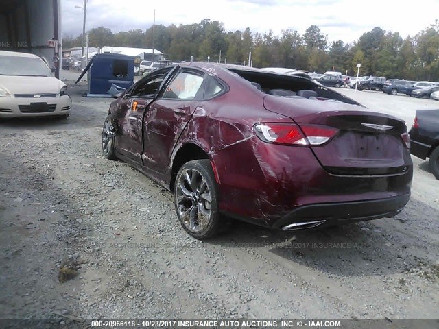 1C3CCCBG8FN643650 - 2015 CHRYSLER 200 S MAROON photo 3