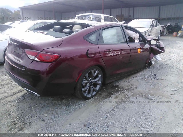 1C3CCCBG8FN643650 - 2015 CHRYSLER 200 S MAROON photo 4