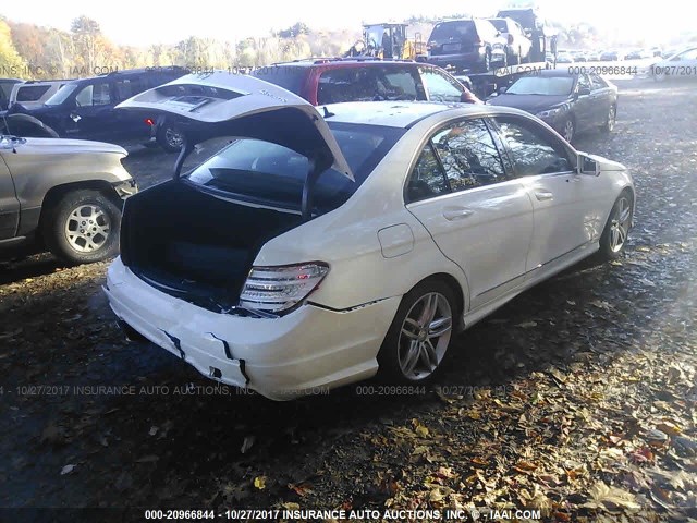 WDDGF8AB5DR258629 - 2013 MERCEDES-BENZ C 300 4MATIC WHITE photo 4