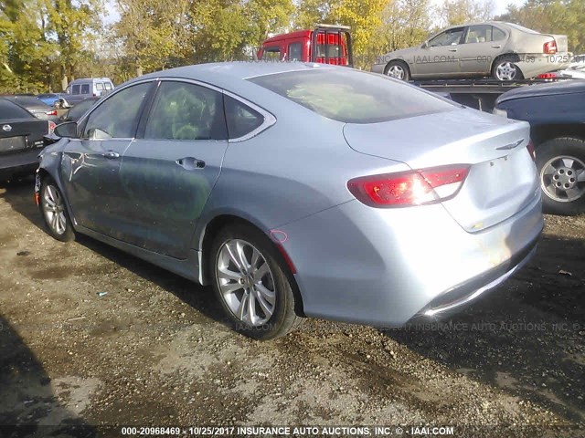 1C3CCCAB8FN720586 - 2015 CHRYSLER 200 LIMITED Light Blue photo 3